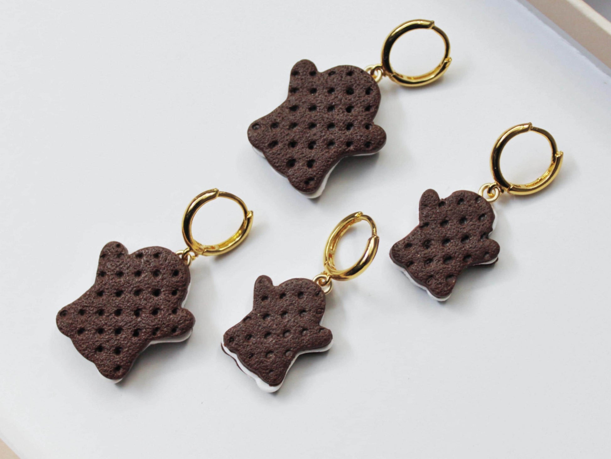 Ghost Earrings, Ghost Marshmallow Earrings, Halloween Earrings, Cookie Earrings, Cute Ghost Earrings, Dangle Earrings,Handmade Earrings,Gift