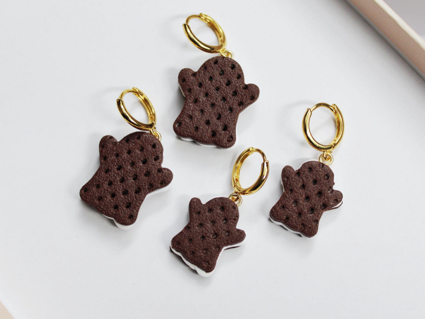 Ghost Earrings, Ghost Marshmallow Earrings, Halloween Earrings, Cookie Earrings, Cute Ghost Earrings, Dangle Earrings,Handmade Earrings,Gift