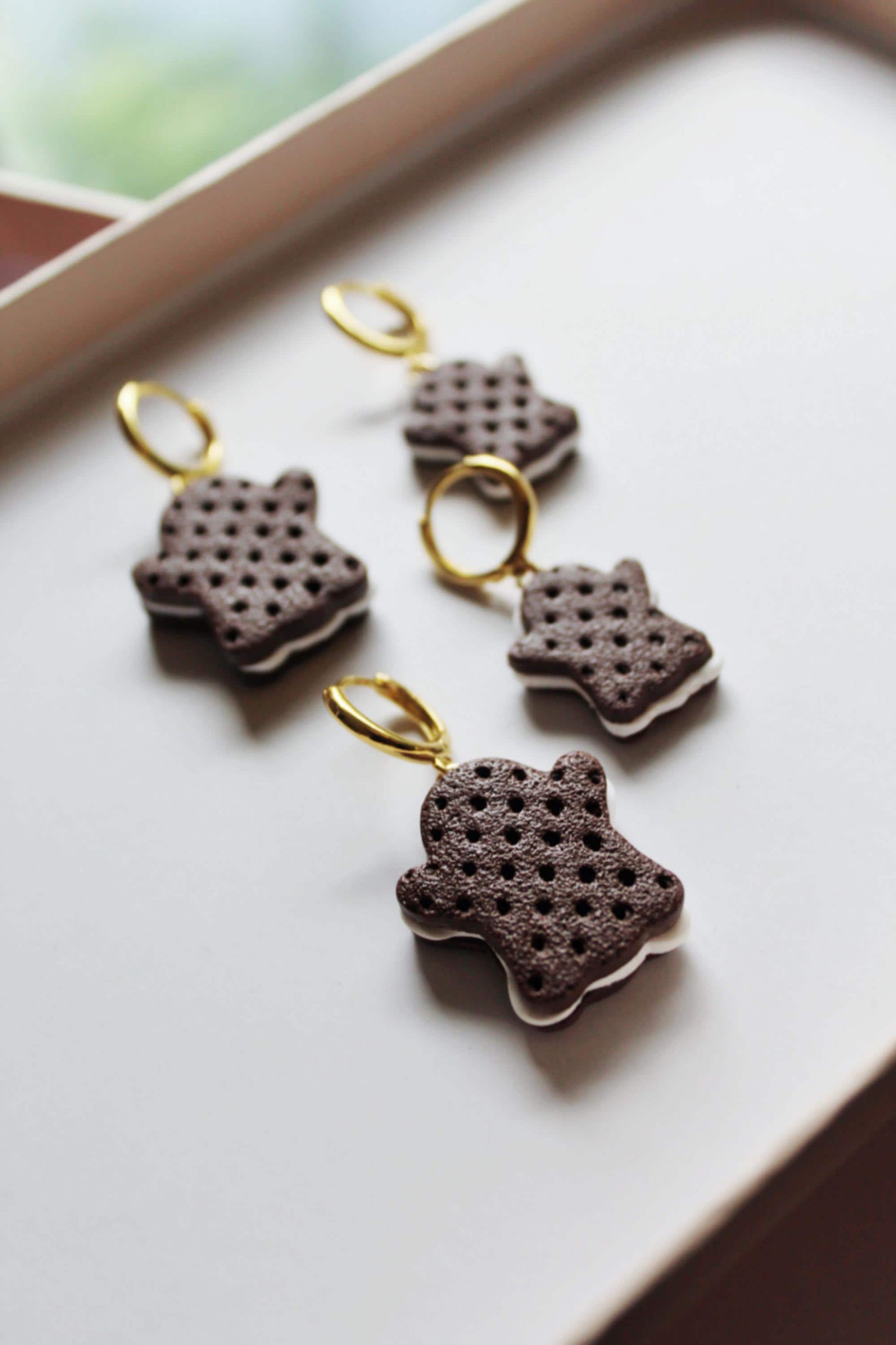 Ghost Earrings, Ghost Marshmallow Earrings, Halloween Earrings, Cookie Earrings, Cute Ghost Earrings, Dangle Earrings,Handmade Earrings,Gift