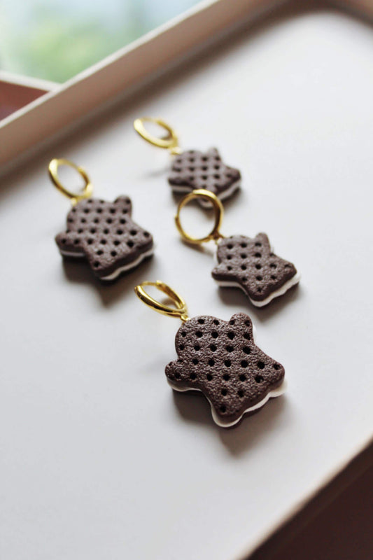 Ghost Earrings, Ghost Marshmallow Earrings, Halloween Earrings, Cookie Earrings, Cute Ghost Earrings, Dangle Earrings,Handmade Earrings,Gift