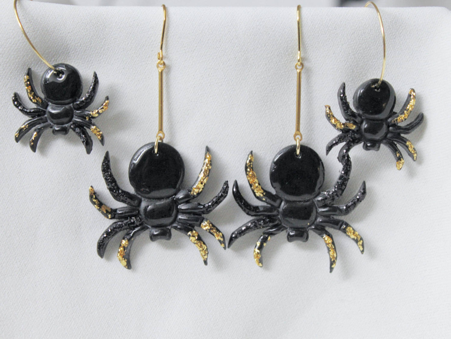 Spider Earrings, Halloween Earrings, Gothic Earrings, Spider Hoop Earrings,Dangle Earrings, Polymer Clay Earrings,Halloween Jewelry,Handmade