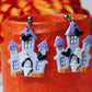 Halloween House Earrings, Halloween Earrings, Ghost Earrings, Dangle Earrings, Polymer Clay Earrings, Haunted House Earrings,Handmade, Gift