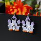 Halloween House Earrings, Halloween Earrings, Ghost Earrings, Dangle Earrings, Polymer Clay Earrings, Haunted House Earrings,Handmade, Gift