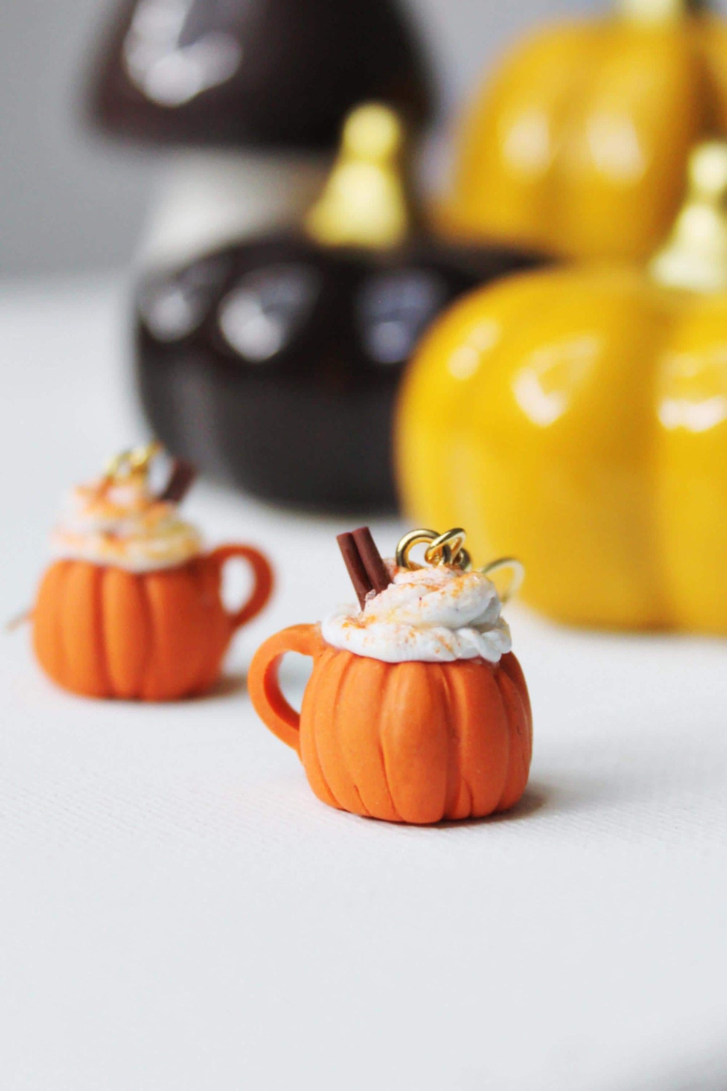 Pumpkin Spice Latte Earrings, Handmade, Pumpkin Earrings, Orange Earrings, Pumpkin Dangle Earrings, Autumn Earrings, Halloween Earrings,Gift