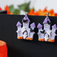 Halloween House Earrings, Halloween Earrings, Ghost Earrings, Dangle Earrings, Polymer Clay Earrings, Haunted House Earrings,Handmade, Gift