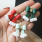 Christmas Bow Earrings, Christmas Earrings, Bow Polymer Clay Earrings, Cute Earrings, Elegant Earrings, Santa, Handmade, Gift for Her, Red