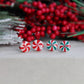 Candy Cane Studs, Christmas Earrings, Tiny Stud Earrings, Polymer Clay Earrings, Christmas Stud Earrings, Stud Pack,Gifts for Friends,Winter