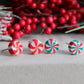 Candy Cane Studs, Christmas Earrings, Tiny Stud Earrings, Polymer Clay Earrings, Christmas Stud Earrings, Stud Pack,Gifts for Friends,Winter