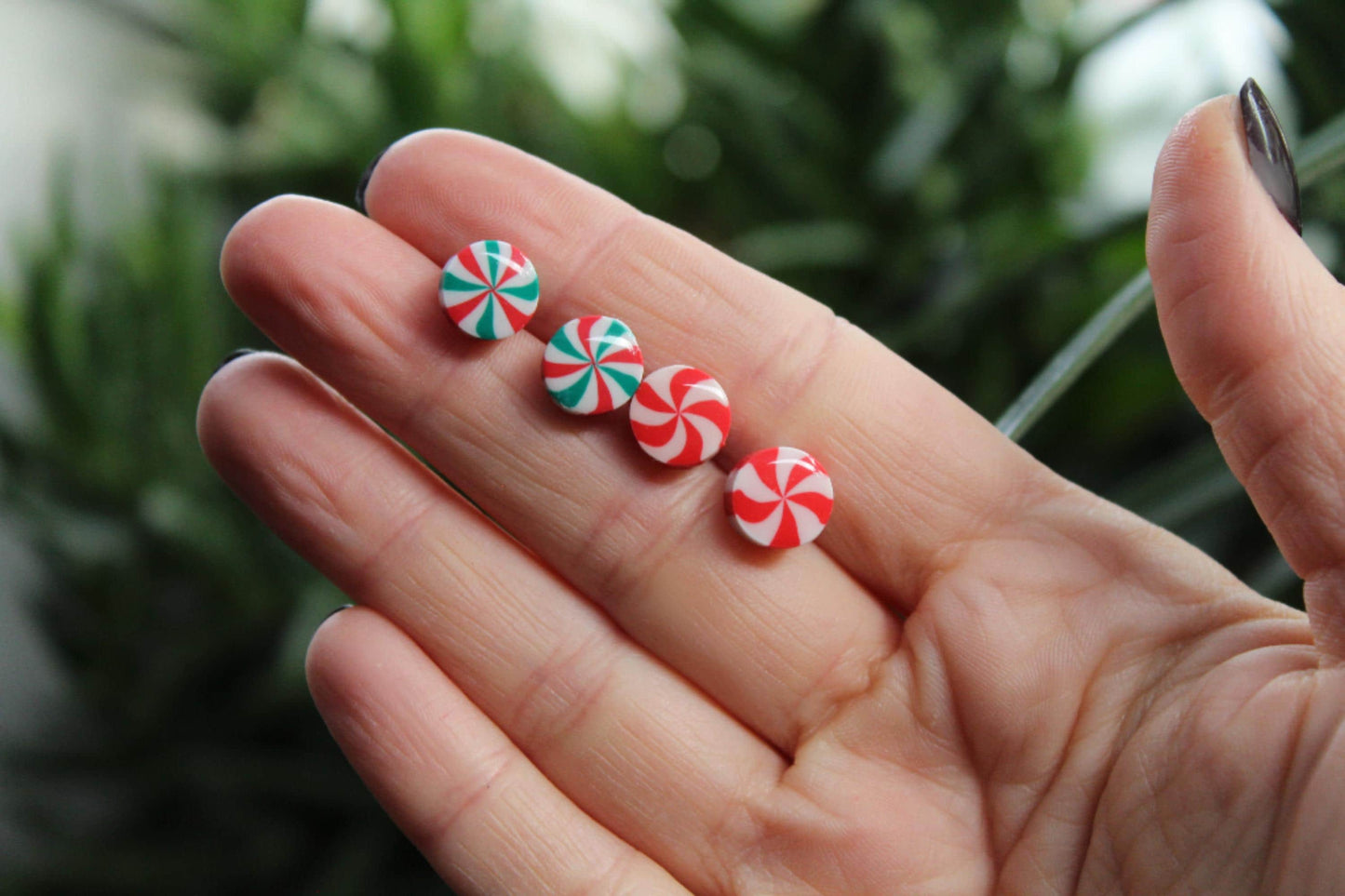 Candy Cane Studs, Christmas Earrings, Tiny Stud Earrings, Polymer Clay Earrings, Christmas Stud Earrings, Stud Pack,Gifts for Friends,Winter