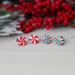 Candy Cane Studs, Christmas Earrings, Tiny Stud Earrings, Polymer Clay Earrings, Christmas Stud Earrings, Stud Pack,Gifts for Friends,Winter