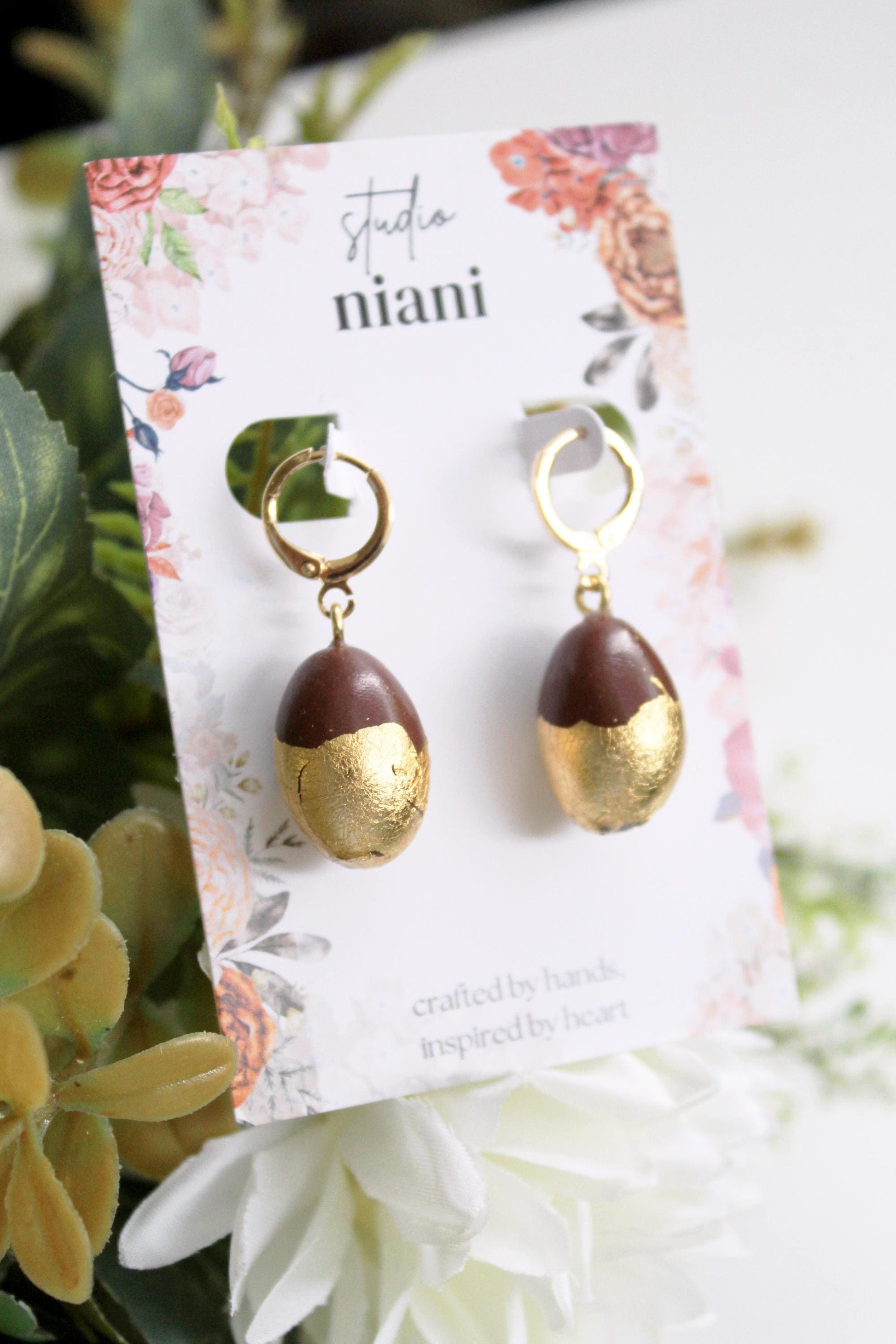 Easter Chocolate Egg Earrings, Polymer Clay Dangle Earrings, Cute Easter Basket Gift, Handmade Spring Jewelry for Her, Easter Egg Earrings