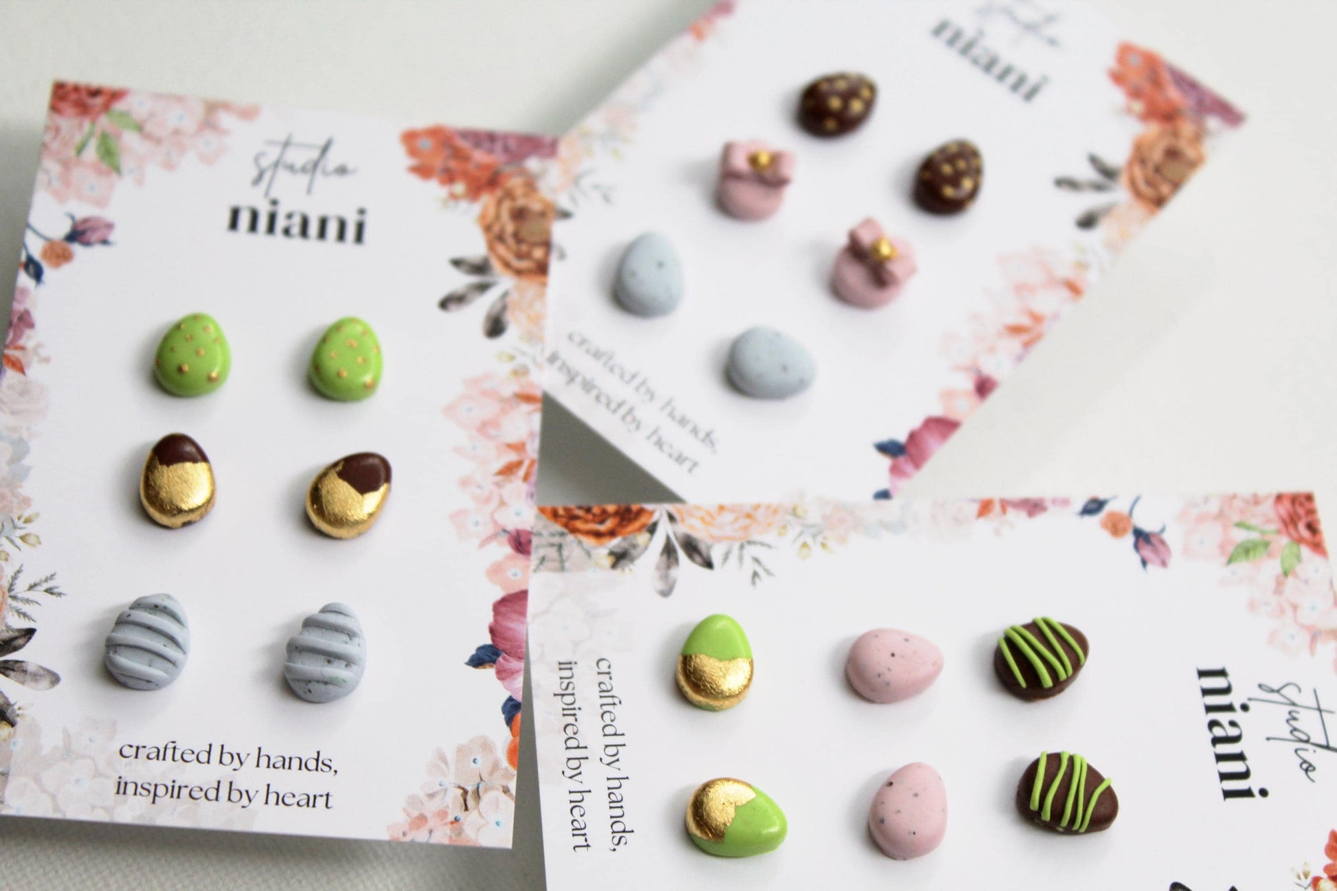 Chocolate Easter Egg Stud Earrings, Tiny Polymer Clay Easter Studs, Tiny Stud Earrings, Polymer Clay Earrings, Mini Easter Earrings,Handmade