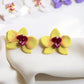 Orchid Earrings, Orchid Stud Earrings, Polymer Clay Earrings, Floral Jewelry, Handmade, Studs, Botanical Bridal Jewelry, Tropical Floral