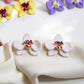 Orchid Earrings, Orchid Stud Earrings, Polymer Clay Earrings, Floral Jewelry, Handmade, Studs, Botanical Bridal Jewelry, Tropical Floral