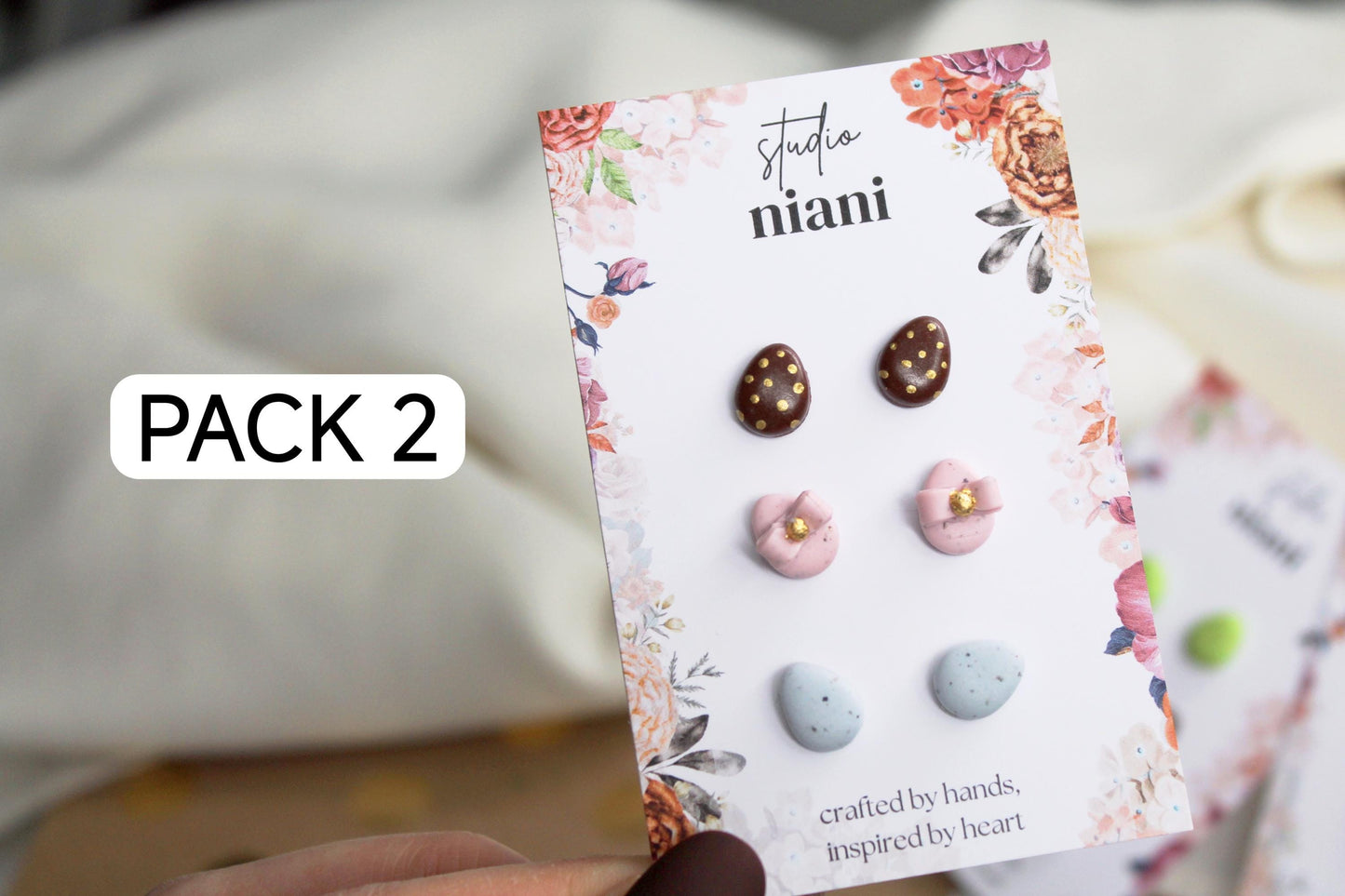 Chocolate Easter Egg Stud Earrings, Tiny Polymer Clay Easter Studs, Tiny Stud Earrings, Polymer Clay Earrings, Mini Easter Earrings,Handmade