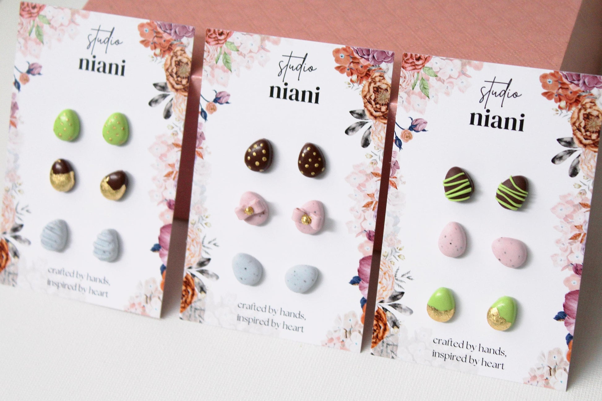 Chocolate Easter Egg Stud Earrings, Tiny Polymer Clay Easter Studs, Tiny Stud Earrings, Polymer Clay Earrings, Mini Easter Earrings,Handmade