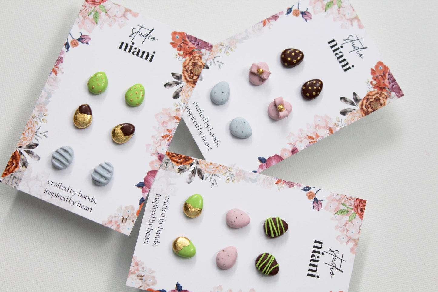 Chocolate Easter Egg Stud Earrings, Tiny Polymer Clay Easter Studs, Tiny Stud Earrings, Polymer Clay Earrings, Mini Easter Earrings,Handmade