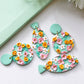 Handmade Earrings, Spring Floral Polymer Clay Earrings, Flower Earrings, Statement Earrings, Floral Dangle Earrings, Gift, Botanical Jewelry