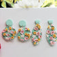 Handmade Earrings, Spring Floral Polymer Clay Earrings, Flower Earrings, Statement Earrings, Floral Dangle Earrings, Gift, Botanical Jewelry