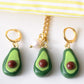 Avocado Earrings, Cute Avocado Earrings and Necklace Set, Fruit Charm Earrings, Handmade Polymer Clay Jewelry, Avocado Jewelry, Summer, Gift