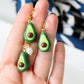 Avocado Earrings, Cute Avocado Earrings and Necklace Set, Fruit Charm Earrings, Handmade Polymer Clay Jewelry, Avocado Jewelry, Summer, Gift