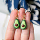 Avocado Earrings, Cute Avocado Earrings and Necklace Set, Fruit Charm Earrings, Handmade Polymer Clay Jewelry, Avocado Jewelry, Summer, Gift