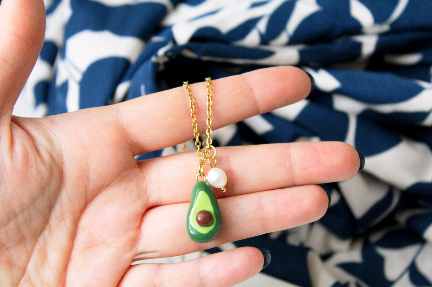 Avocado Earrings, Cute Avocado Earrings and Necklace Set, Fruit Charm Earrings, Handmade Polymer Clay Jewelry, Avocado Jewelry, Summer, Gift