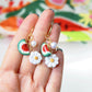 Fruit Dangle Earrings, Summer Earrings, Fruit Charm Earrings, Polymer Clay Jewelry, Watermelon Earrings,Daisy Earrings,Handmade,Gift for Her