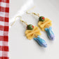 Sardine Pasta Earrings, Farfalle Pasta Earrings, Sardine Earrings, Summer Earrings, Handmade Earrings, Polymer Clay Food Jewelry,Summer Gift