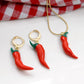 Chilli Pepper Earrings, Chili Pepper Earrings and Necklace Set, Spicy Red Pepper Set, Handmade Polymer Clay Jewelry, Chilli Pepper Necklace