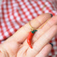 Chilli Pepper Earrings, Chili Pepper Earrings and Necklace Set, Spicy Red Pepper Set, Handmade Polymer Clay Jewelry, Chilli Pepper Necklace
