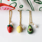 Summer Necklace, Fruit Necklace, Avocado, Strawberry, Lemon, Polymer Clay Necklace, Colorful Necklace ,Handmade,Small Pendant Necklace, Gift
