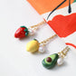 Summer Necklace, Fruit Necklace, Avocado, Strawberry, Lemon, Polymer Clay Necklace, Colorful Necklace ,Handmade,Small Pendant Necklace, Gift