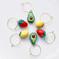 Fruit Hoops, Lemon Strawberry Avocado Hoops, Hoop Earrings, Statement Earrings, Spring Summer Earrings, Polymer Clay Earrings,Miniature food