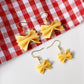 Pasta Earrings, Farfalle Earrings, Farfalle Pasta Earrings, Handmade Polymer Clay Pasta Earrings, Cute Food Jewelry, Polymer Clay Earrings