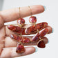 Red Stone Earrings, Polymer Clay Earrings, Handmade Earrings, Statement Earrings, Faux Stone Earrings, Organic, Marble Earrings, Unique,Gift