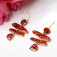 Red Stone Earrings, Polymer Clay Earrings, Handmade Earrings, Statement Earrings, Faux Stone Earrings, Organic, Marble Earrings, Unique,Gift