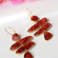 Red Stone Earrings, Polymer Clay Earrings, Handmade Earrings, Statement Earrings, Faux Stone Earrings, Organic, Marble Earrings, Unique,Gift