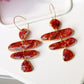 Red Stone Earrings, Polymer Clay Earrings, Handmade Earrings, Statement Earrings, Faux Stone Earrings, Organic, Marble Earrings, Unique,Gift