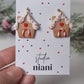 Christmas Earrings, Gingerbread House Earrings, Winter Earrings, Polymer Clay Earrings, Holiday, Gingerbread Earrings Clay, Handmade, Cookie
