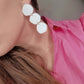 Large Statement Earrings, White Summer Earrings, Polymer Clay Earrings