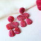 Boucles d'oreilles Pink Statement, Boucles d'oreilles en fausse pierre, Boucles d'oreilles modernes