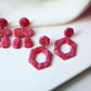Pink Statement Earrings, Faux Stone Earrings, Modern Earrings