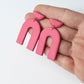 Arch Earrings, Polymer Clay Earrings, Pink, White, Burgundy, Modern Arch - Studio Niani