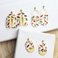Autumn Leaf Earrings, Polymer Clay Earrings, 18k gold plated studs - Studio Niani