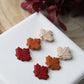Autumn Leaf Earrings, Polymer Clay Earrings, Beige, Red, Orange - Studio Niani