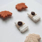 Autumn Stud Earrings, 3 Pair Stud Pack, Polymer Clay Stud Earrings, Coffee and Cup Studs - Studio Niani