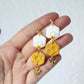 Bee and Daisy Earrings, Polymer Clay Earrings, 18k golden plated studs - Studio Niani