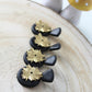 Black and Gold Earrings, Polymer Clay Earrings, Statement Earrings - Studio Niani