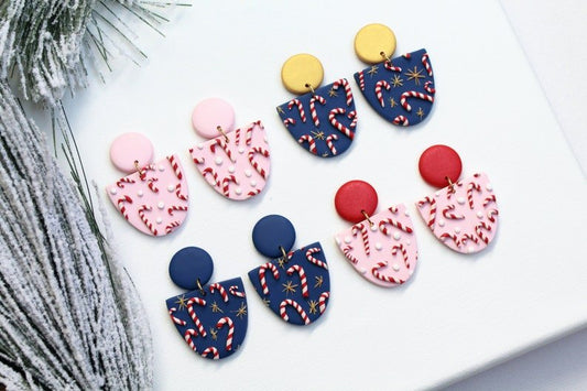 Christmas Candy Earrings, Christmas Earrings, Polymer Clay Earrings - Studio Niani